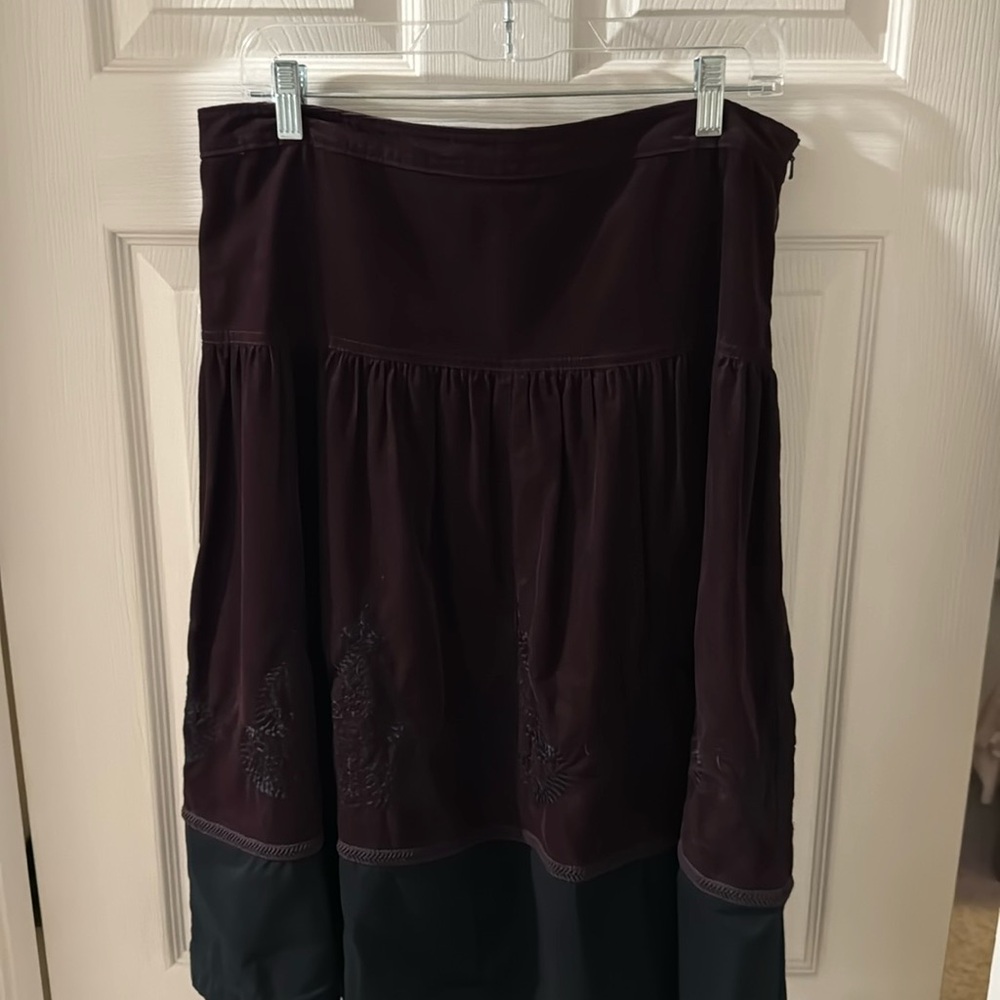 Loft Burgandy Skirt
